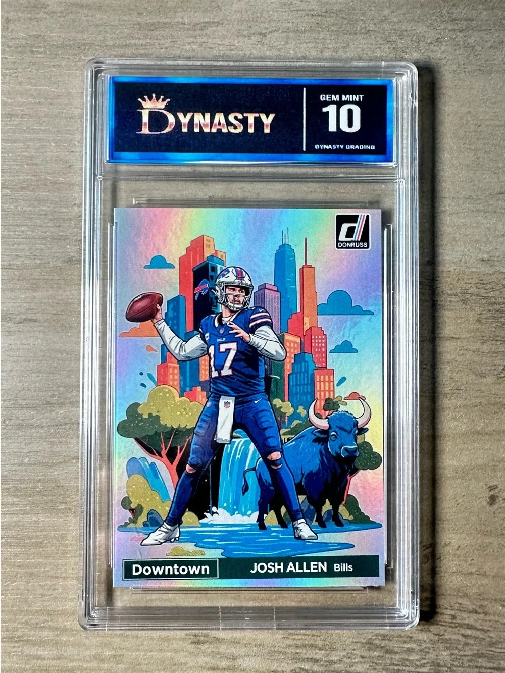 Josh Allen Gem Mint 10 2024 Panini Downtown #2 Novelty Football Card.